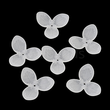 3-Petal Frosted Acrylic Bead Caps SACR-F016-01B-1