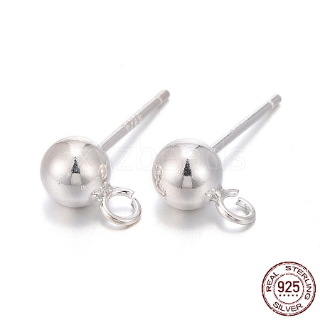 925 Sterling Silver Stud Earring Findings STER-S002-50-1