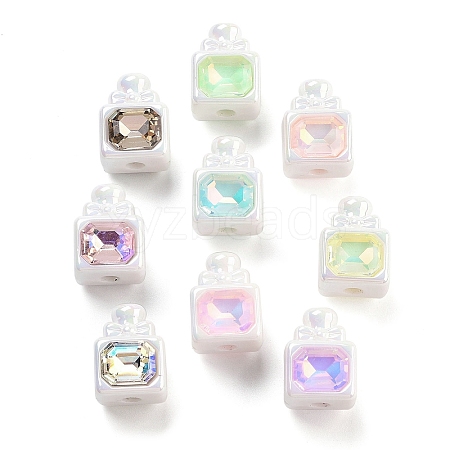 Opaque Rhinestone Acrylic Beads OACR-S139-06-1