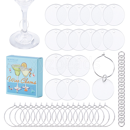 SUNNYCLUE DIY Blank Wine Glass Charm Making Kit DIY-SC0023-62C-1