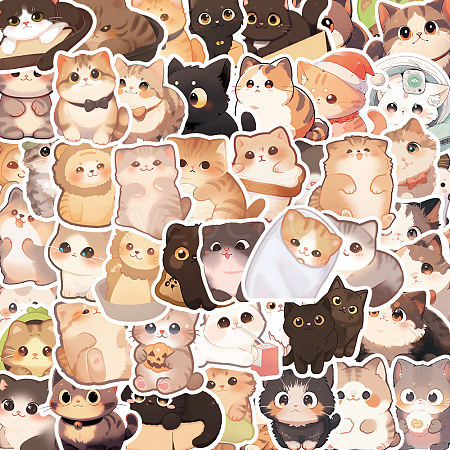 Cartoon Cat Paper Stickers PW-WGE7006-01-1