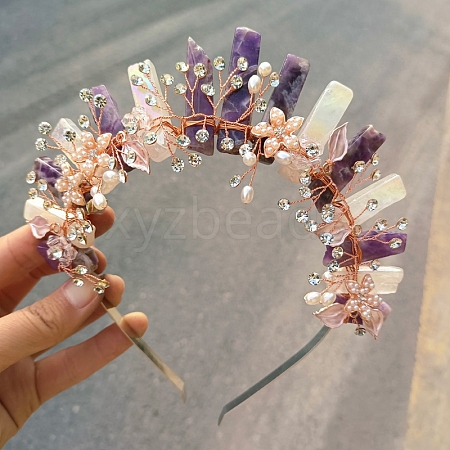 Natural Amethyst Hair Bands PW-WG7316B-09-1