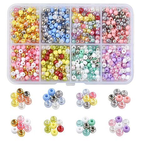 800Pcs 8 Colors Opaque Acrylic Beads OACR-CJ0002-61-1