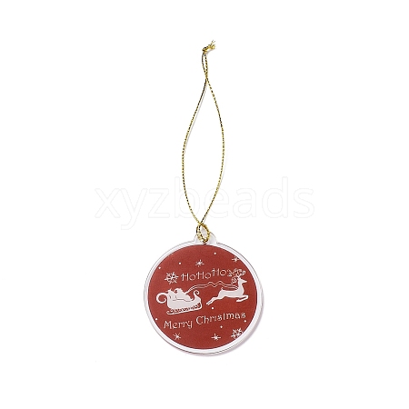 Christmas Theme Acrylic Pendant Decoration HJEW-G021-01D-1