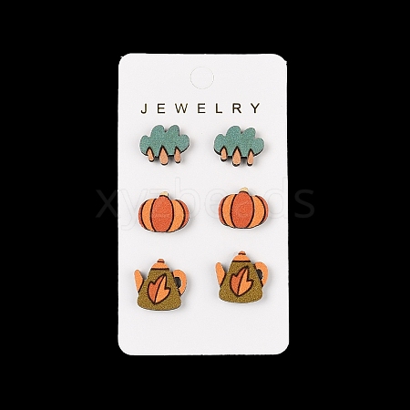 Thanksgiving Stud Earrings Set EJEW-U016-01P-03-1