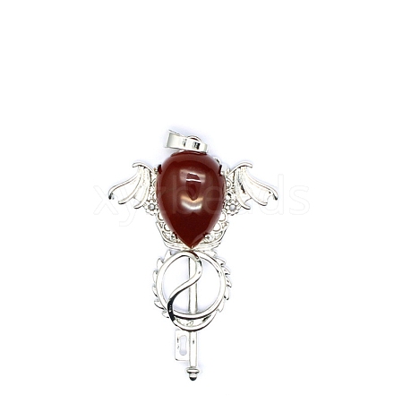 Natural Carnelian Teardrop Pendants PW-WG60016-23-1