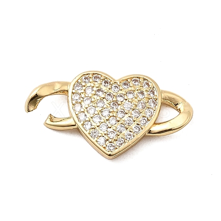 Brass Micro Pave Clear Cubic Zirconia Connector Charms KK-A266-09B-G-1