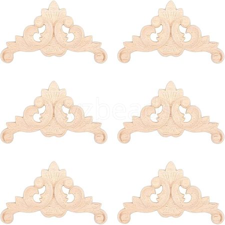 Olycraft Rubber Wood Carved Onlay Applique AJEW-OC0001-48-1