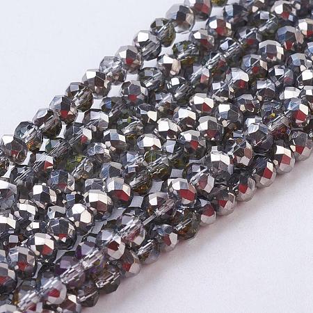 Electroplate Glass Faceted Rondelle Beads Strands EGLA-D020-3x2mm-21-1