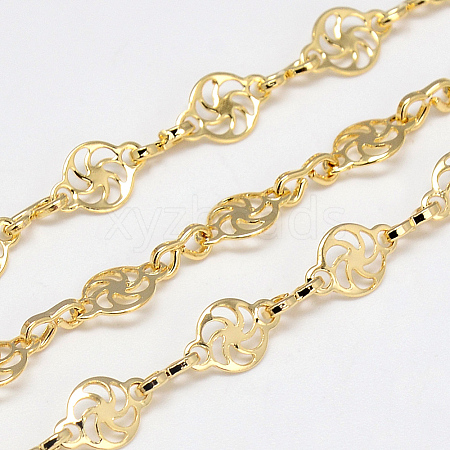 Handmade Brass Chains KK-S335-06G-1