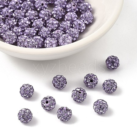 Polymer Clay Rhinestone Beads RB-H284-6MM-Half-371-1