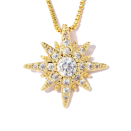 Brass Clear Cubic Zirconia Pendants KK-OY001-16G-1