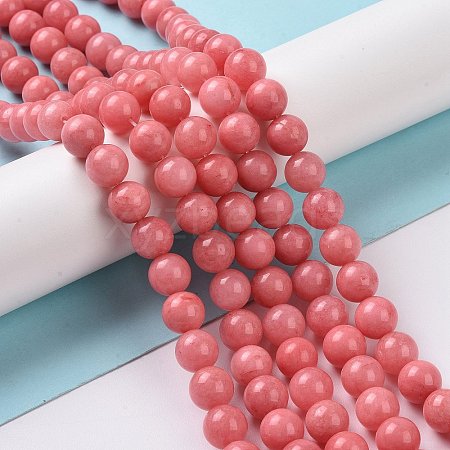 Natural Malaysia Jade Beads Strands G-A146-6mm-B08-1