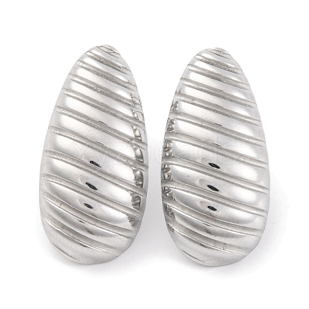 Non-Tarnish Teardrop 304 Stainless Steel Earring for Women EJEW-H013-08P-1