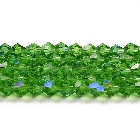 Transparent Electroplate Glass Beads Strands EGLA-A039-T6mm-L03-1