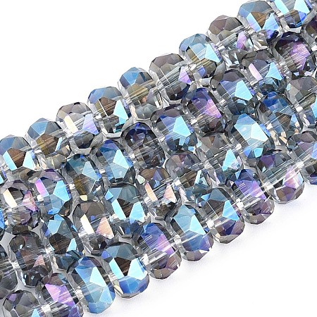 Electroplate Transparent Glass Beads Strands EGLA-N022-04A-D06-1