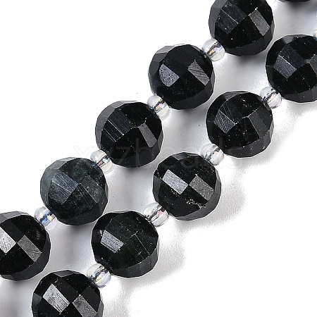 Natural Blck Jade Beads Strands G-G182-B25-04-1