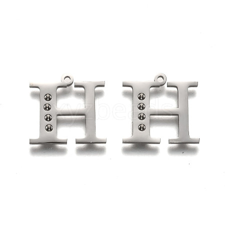 Non-Tarnish 304 Stainless Steel Letter Pendant Rhinestone Settings STAS-Y006-61P-H-1