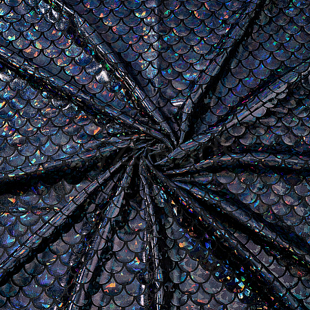 Sparkly Hologram Spandex Mermaid Printed Fish Scale Fabric DIY-WH0304-587B-1