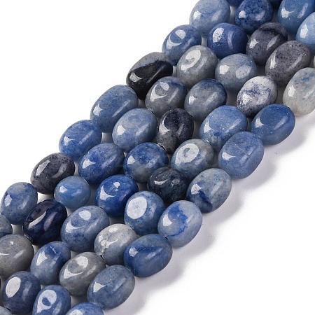 Dyed & Heated Natural Blue Aventurine Beads Strands G-G146-A23-01-1