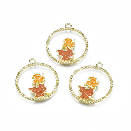 Autumn Theme Alloy Enamel Pendants X-ENAM-S115-195-1