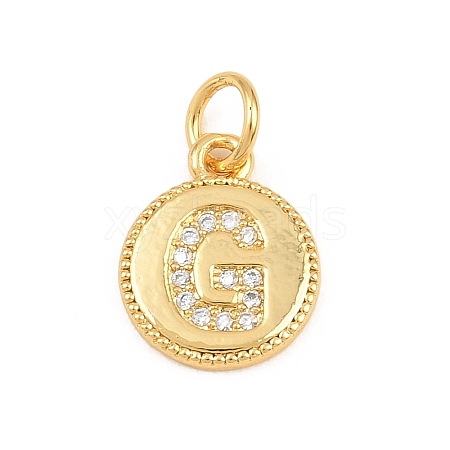 Brass Micro Pave Clear Cubic Zirconia Charms CU-CBA56CE-12G-G-1