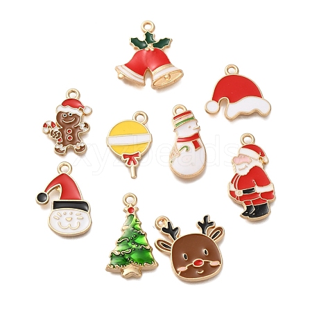 Christmas Theme Alloy Enamel Pendants FIND-M039-01A-1