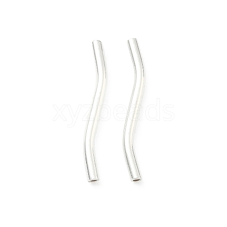Brass Wavy Tube Beads KK-H532-36A-S-1