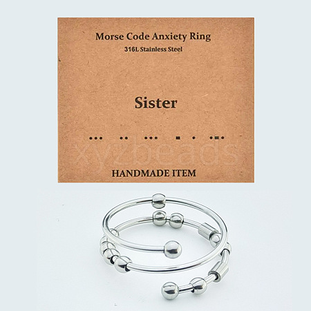 304 Stainless Steel Rotating Cuff Rings FS-WG14209-08-1