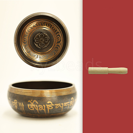 Tibetan Brass Singing Bowl & Wood Striker Set RELI-PW0004-02A-01-1