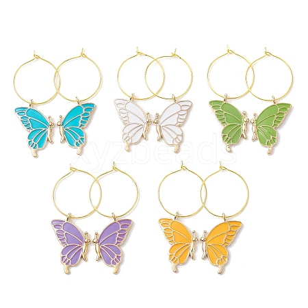 Alloy Enamel Wine Glass Charms AJEW-JO00240-1