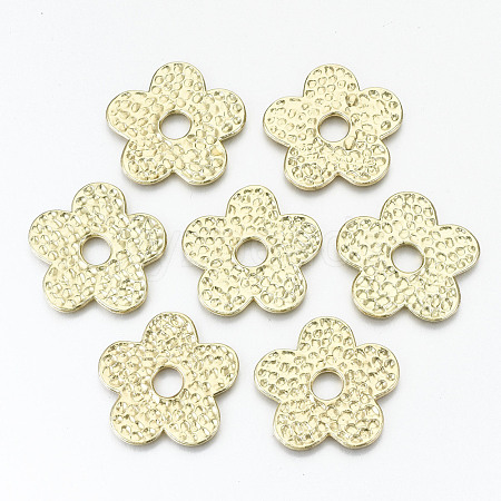 Rack Plating Hammered Alloy Spacer Beads PALLOY-T077-39-NR-1