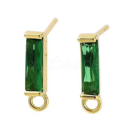 Brass Micro Pave Cubic Zirconia Earring Findings KK-A205-10G-01-1