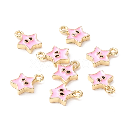 Rack Plating Eco-friendly Brass Enamel Charms KK-D073-01G-03-NR-1