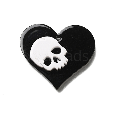 Skull Theme Opaque Acrylic Pendants OACR-L019-01B-1