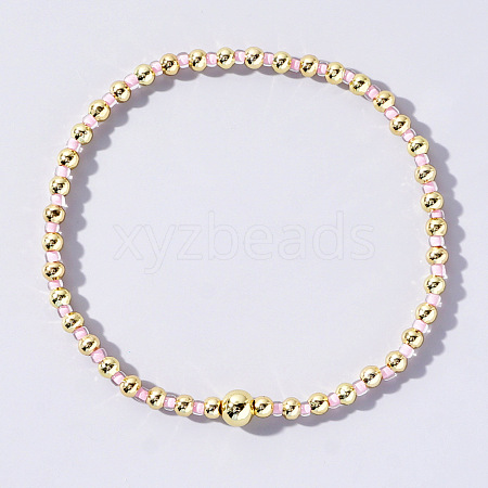 Bohemian Style Seed Beaded & Pearl Stretch Bracelet for Women XY5299-12-1