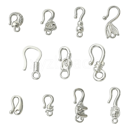 11Pcs 11 Styles 304 Stainless Steel Hook Clasps STAS-CJ0003-39P-1