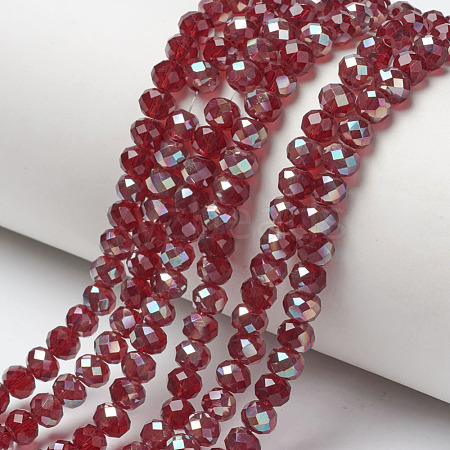 Electroplate Glass Beads Strands EGLA-A034-T6mm-J10-1