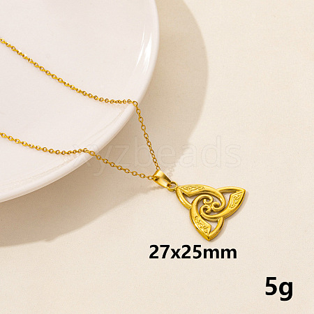 Stainless Steel Trinity Knot Pendant Necklaces NZ8633-8-1