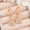 Brass Micro Pave Clear Cubic Zirconia Leverback Earrings EJEW-K300-07G-3