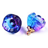 Transparent Spray Painted Glass Charms GLAA-N035-031-G01-1