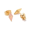 Enamel Rhombus with Star Stud Earrings with 316L Surgical Stainless Steel Pins EJEW-P204-02G-03-2