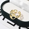 Brass Open Cuff Rings for Women RJEW-K289-01G-P-3