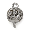 Brass Micro Pave Clear Cubic Zirconia Connector Charms KK-A230-06B-P-1