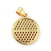 Brass Micro Pave Cubic Zirconia Pendants KK-B059-35G-A-2