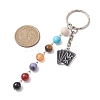 Iron Enamel with Natural Black Onyx & Fossil & Carnelian & Tiger Eye & Fire Crackle Agate Keychain KEYC-JKC00852-3