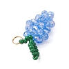 Handmade Glass Beaded Grape Pendants PALLOY-MZ00489-01-4