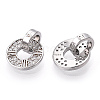 Rhodium Plated 925 Sterling Silver Micro Pave Cubic Zirconia Charms STER-T004-25P-1