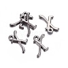 Gunmetal Plated Alloy Letter Pendants LS-PALLOY-J718-01B-X-2