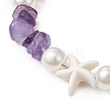 Starfish Synthetic Turquoise & Natural Amethyst Chip Beaded Bracelets for Women BJEW-JB11264-01-3